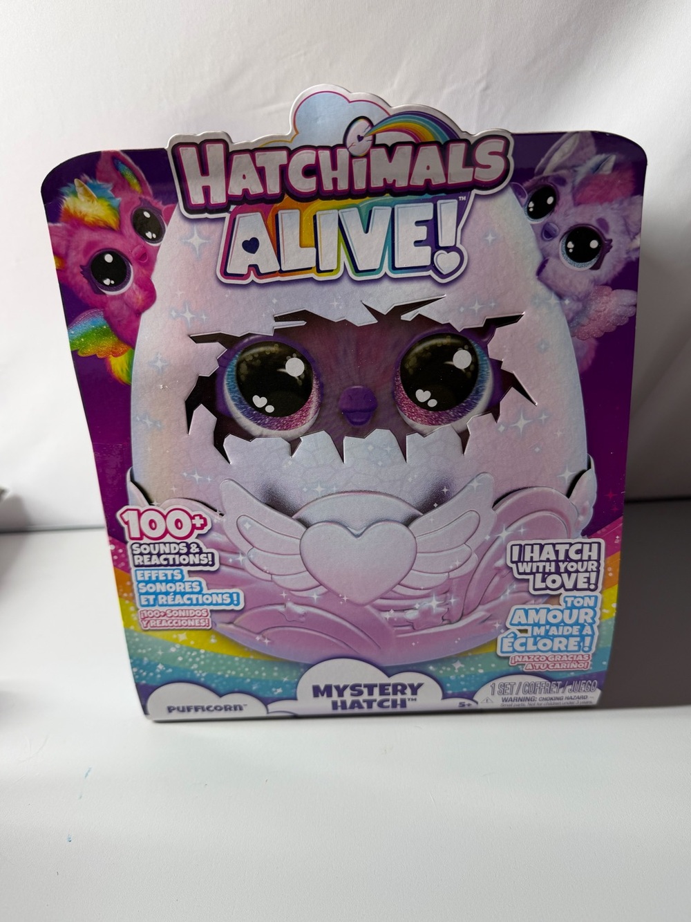 Hatchimals ALIVE! Mystery Hatch Pink & Purple Interactive Toy Pufficorn